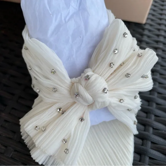 Loeffler Randall Camellia Pleated Knot Rhinestone Heeled Sandal Size 10 (NWB) - Picture 4 of 10